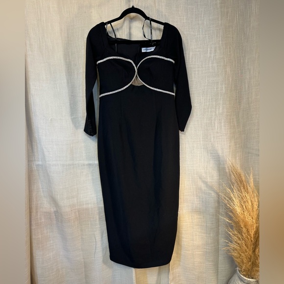 SELF-PORTRAIT Off Shoulder Heavy Midi Dress in Size US 8 - Picture 5 of 13